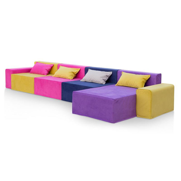 Magia Divano Tripla Poltrona Con Chaise Longue e braccioli - Tessuto Softhand - Avalon