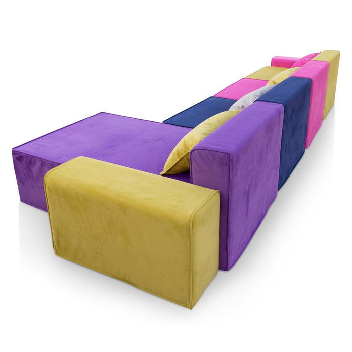 Magia Divano Tripla Poltrona Con Chaise Longue e braccioli - Tessuto Softhand - Avalon
