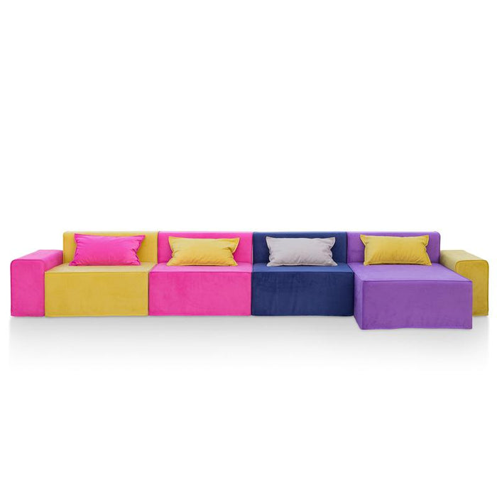 Magia Divano Tripla Poltrona Con Chaise Longue e braccioli - Tessuto Softhand - Avalon