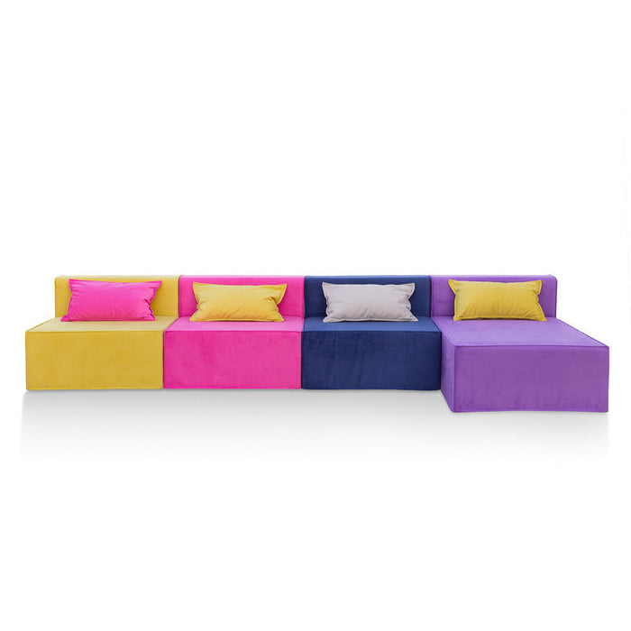 Magia Divano Tripla Poltrona Con Chaise Longue - Tessuto Softhand - Avalon