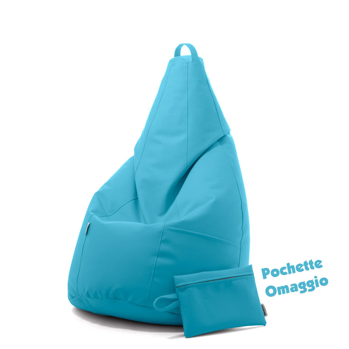 Avalon Pouf Poltrona Sacco Pera in Finta pelle Jazz di Dim. 70x130cm Made in Italy + Pochette Omaggio