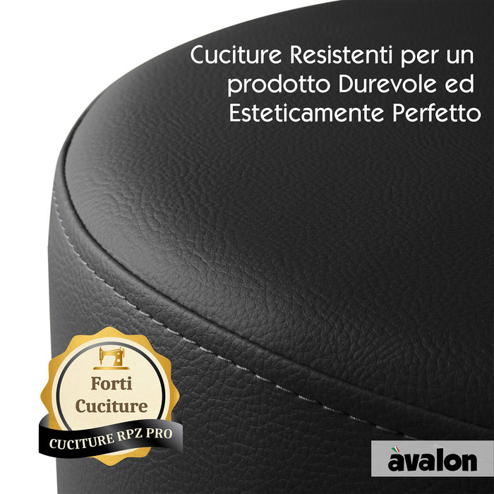 Avalon Pouf Rigido Cilindro Finta pelle Jazz per Interno ed Esterno Dim: Ø40 cm X H43 cm