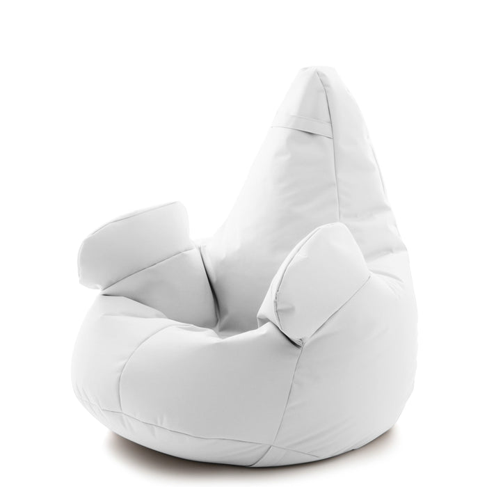 Pouf poltrona sacco Gigante XL con braccioli Ploof, sfoderabile con sacca interna, Avalon in tessuto poliestere Samba per esterno Imbottito, Antistrappo, Impermeabile Dim: Ø95 x H105 cm