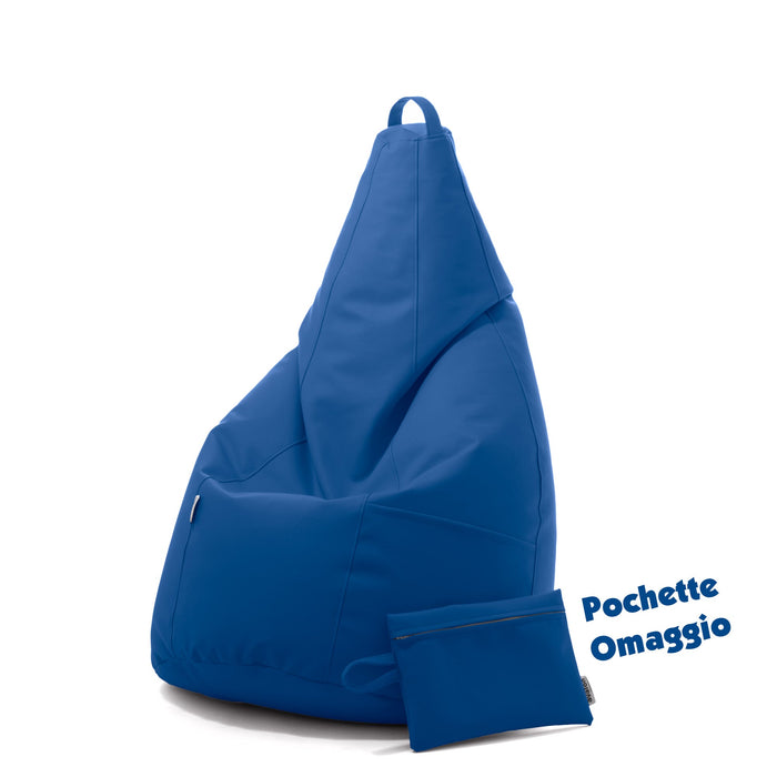 Avalon Pouf Poltrona Sacco Pera in Finta pelle Jazz di Dim. 70x130cm Made in Italy + Pochette Omaggio
