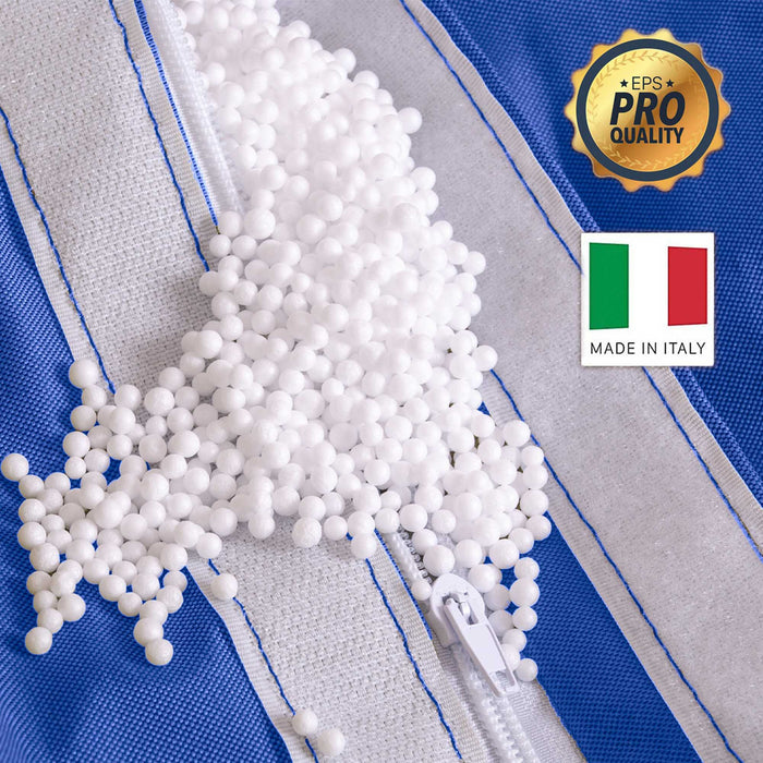 Pouf Poltrona Sacco Grande Sfoderabile con sacca interna BAG L in tessuto Samba per esterno Antistrappo, Impermeabile Ø80 x 125 cm