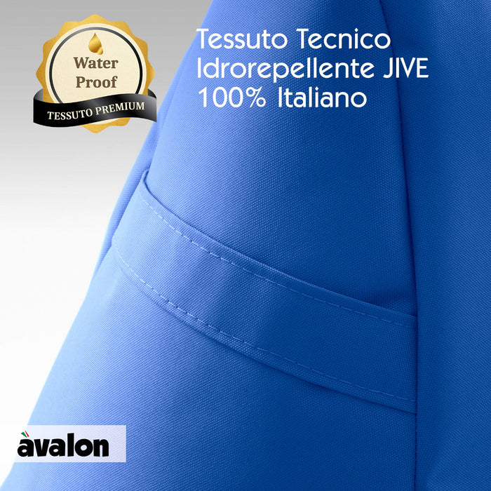 Pouf poltrona sacco Grande con braccioli Ploof, sfoderabile con sacca interna, Avalon in tessuto poliestere Jive per interno Imbottito, Antistrappo, Impermeabile Dim: Ø85 x H90 cm