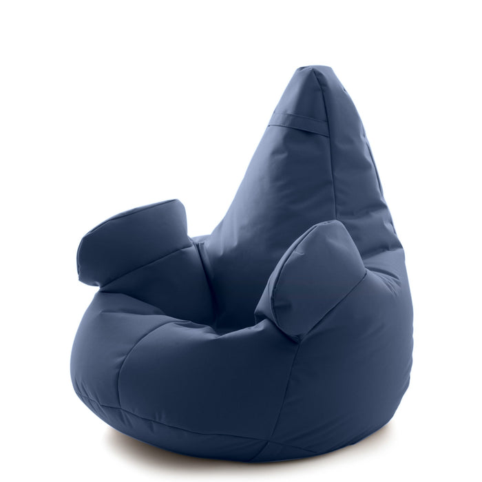 Pouf poltrona sacco Gigante XL con braccioli Ploof, sfoderabile con sacca interna, Avalon in tessuto poliestere Samba per esterno Imbottito, Antistrappo, Impermeabile Dim: Ø95 x H105 cm