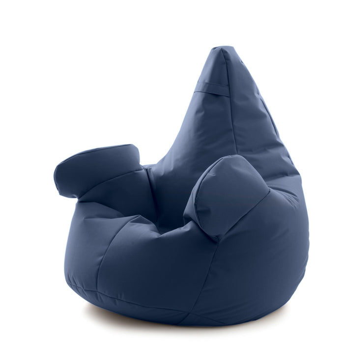 Pouf poltrona sacco Super Gigante XXL con braccioli Ploof, sfoderabile con sacca interna, Avalon in tessuto poliestere Jive per interno Imbottito, Antistrappo, Impermeabile Dim: Ø105 x H115 cm