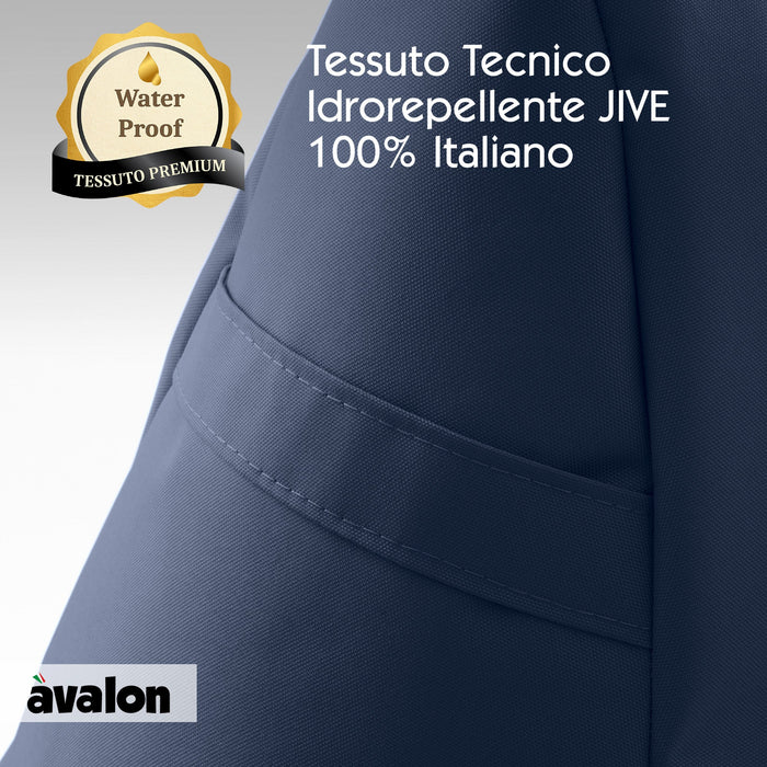Pouf poltrona sacco Grande con braccioli Ploof, sfoderabile con sacca interna, Avalon in tessuto poliestere Jive per interno Imbottito, Antistrappo, Impermeabile Dim: Ø85 x H90 cm