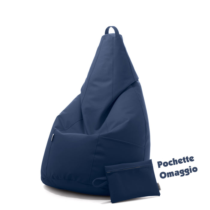 Avalon Pouf Poltrona Sacco Pera in Finta pelle Jazz di Dim. 70x130cm Made in Italy + Pochette Omaggio