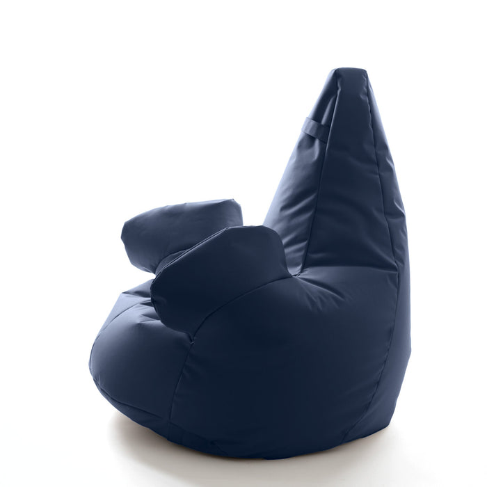 Pouf poltrona sacco Grande con braccioli Ploof, sfoderabile con sacca interna, Avalon in tessuto poliestere Jive per interno Imbottito, Antistrappo, Impermeabile Dim: Ø85 x H90 cm