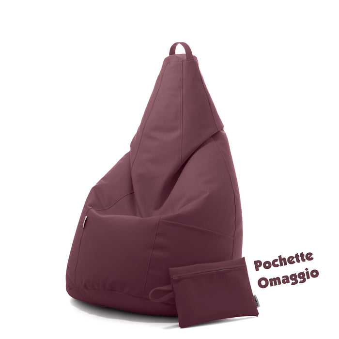 Avalon Pouf Poltrona Sacco Pera in Finta pelle Jazz di Dim. 70x130cm Made in Italy + Pochette Omaggio