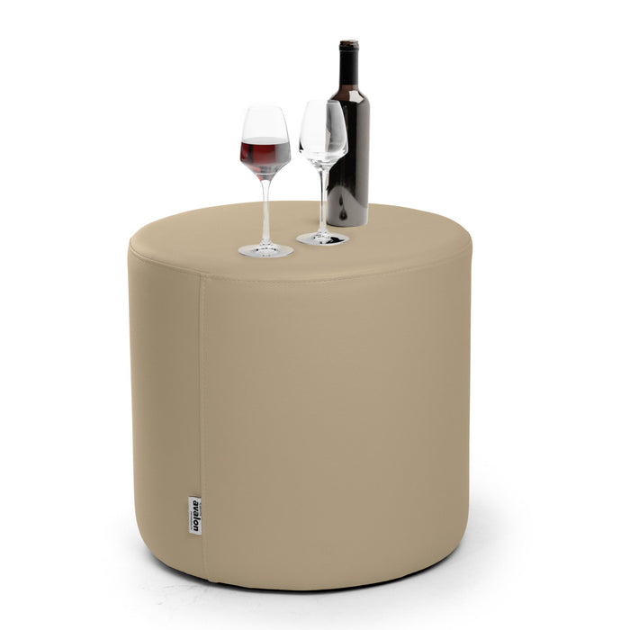Avalon Tavolino Pouf Rigido Cilindro Similpelle Mamba Trendy Classe 1-IM Ignifugo per Interno ed Esterno. Dim: Ø45 cm X H40 cm