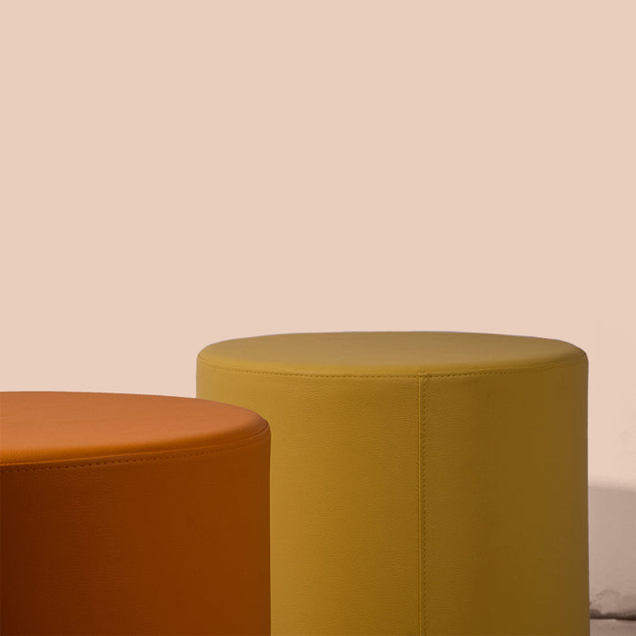 Avalon Tavolino Pouf Rigido Cilindro Similpelle Mamba Trendy Classe 1-IM Ignifugo per Interno ed Esterno. Dim: Ø45 cm X H40 cm