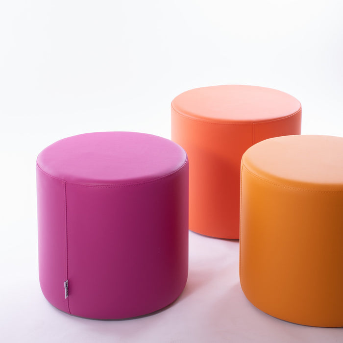 Avalon Pouf Rigido Cilindro Similpelle Mamba Trendy Classe 1-IM Ignifugo per Interno ed Esterno. Dim: Ø45 cm X H43 cm