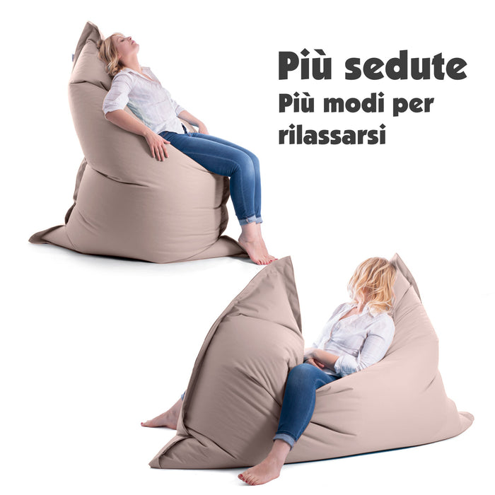 Pouf Cuscino Thin gigante sacca vuota in tessuto antistrappo impermeabile Jive per interno dim.200x140cm