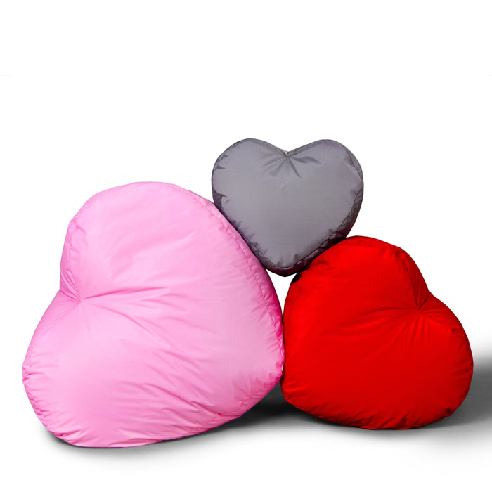 Idea Regalo, Pouf Cuore Piccolo Jive Tessuto Tecnico Antistrappo Imbottito Dim: 50x45x38 cm - Avalon