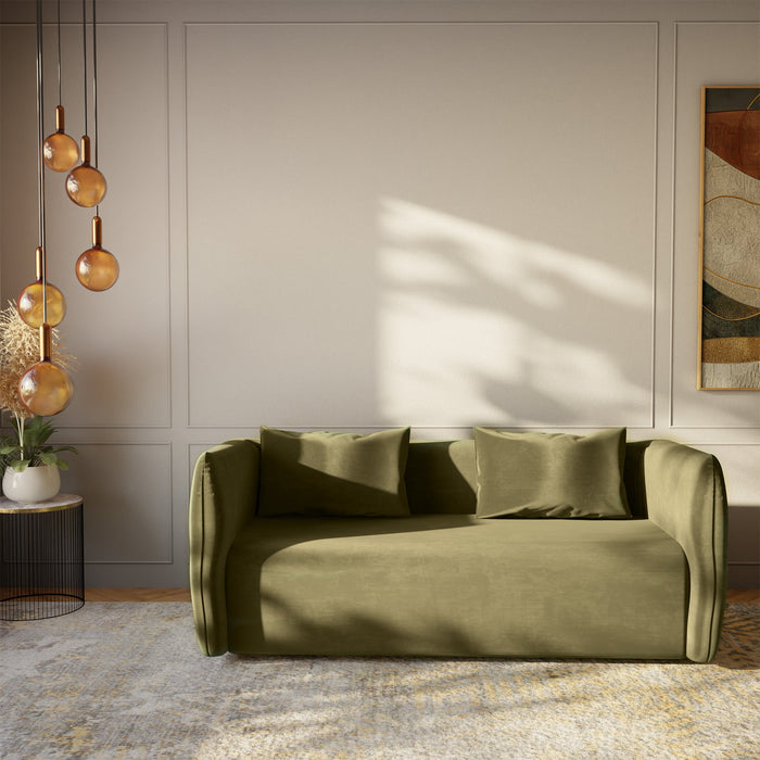 Divano Hug Avalon in Velluto per Sala d'attesa o Zona Living Dim: 84x190xH 68cm