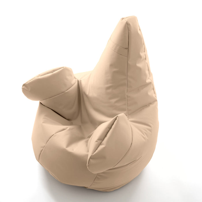 Pouf poltrona sacco Grande con braccioli Ploof, sfoderabile con sacca interna, Avalon in tessuto poliestere Jive per interno Imbottito, Antistrappo, Impermeabile Dim: Ø85 x H90 cm