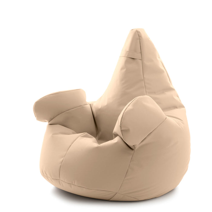 Pouf poltrona sacco Super Gigante XXL con braccioli Ploof, sfoderabile con sacca interna, Avalon in tessuto poliestere Jive per interno Imbottito, Antistrappo, Impermeabile Dim: Ø105 x H115 cm