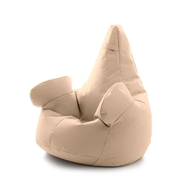 Pouf poltrona sacco Grande con braccioli Ploof, sfoderabile con sacca interna, Avalon in tessuto poliestere Jive per interno Imbottito, Antistrappo, Impermeabile Dim: Ø85 x H90 cm