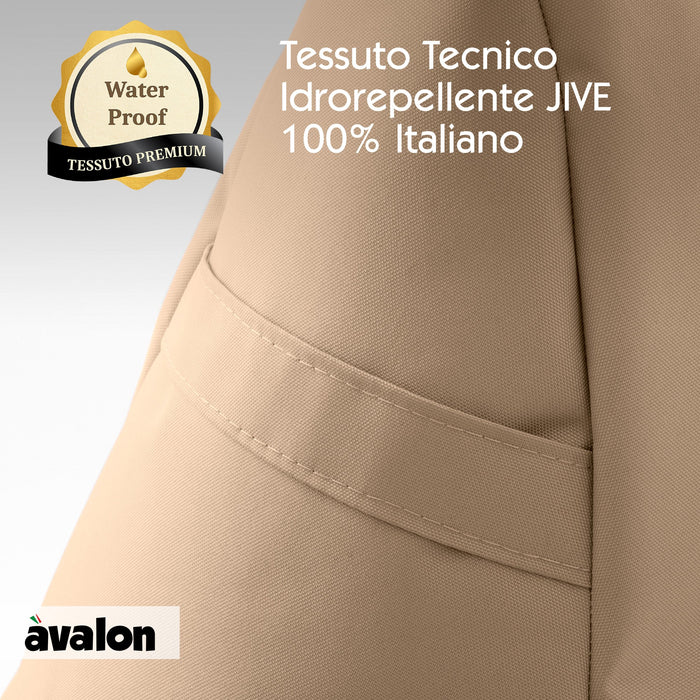 Pouf poltrona sacco Grande con braccioli Ploof, sfoderabile con sacca interna, Avalon in tessuto poliestere Jive per interno Imbottito, Antistrappo, Impermeabile Dim: Ø85 x H90 cm