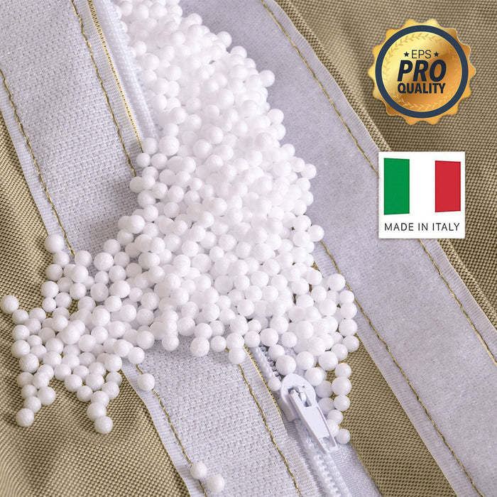 Pouf Poltrona Sacco piccola Sfoderabile con sacca interna BAG M in tessuto Samba per esterno, Antistrappo, Impermeabile, Ø68 x 107 cm