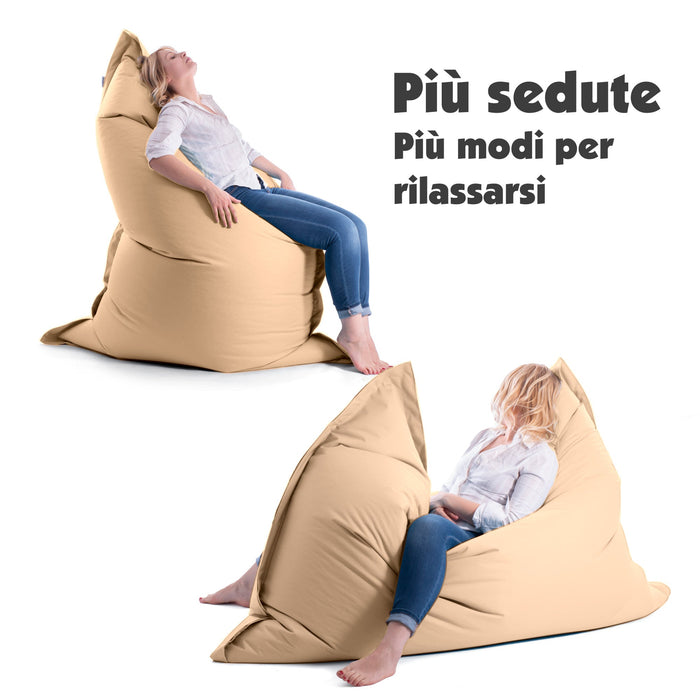 Pouf Cuscino Thin gigante sacca vuota in tessuto antistrappo impermeabile Jive per interno dim.200x140cm