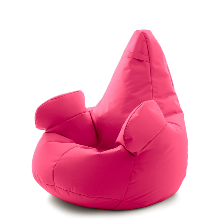 Pouf poltrona sacco Gigante XL con braccioli Ploof, sfoderabile con sacca interna, Avalon in tessuto poliestere Samba per esterno Imbottito, Antistrappo, Impermeabile Dim: Ø95 x H105 cm