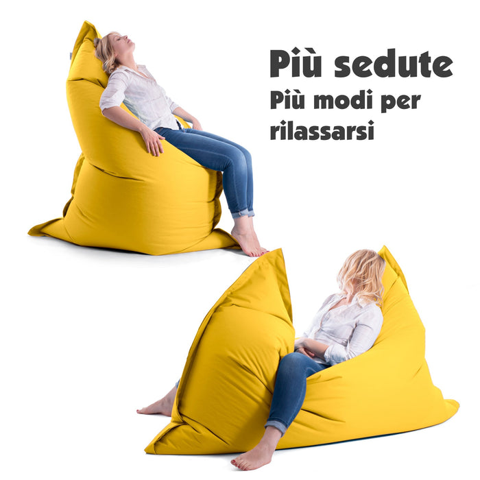 Pouf Cuscino Thin gigante sacca vuota in tessuto antistrappo impermeabile Jive per interno dim.200x140cm