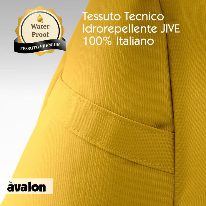 Pouf poltrona sacco Grande con braccioli Ploof, sfoderabile con sacca interna, Avalon in tessuto poliestere Jive per interno Imbottito, Antistrappo, Impermeabile Dim: Ø85 x H90 cm