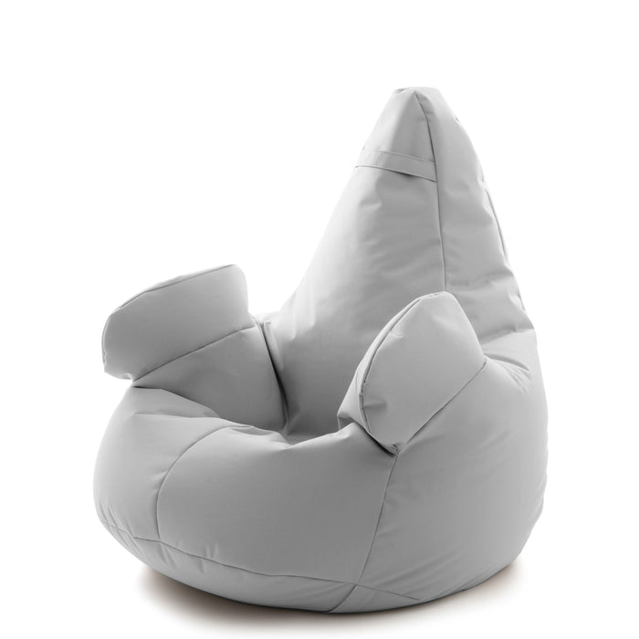 Pouf poltrona sacco Gigante XL con braccioli Ploof, sfoderabile con sacca interna, Avalon in tessuto poliestere Samba per esterno Imbottito, Antistrappo, Impermeabile Dim: Ø95 x H105 cm