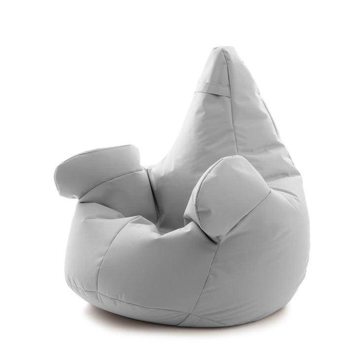 Pouf poltrona sacco Super Gigante XXL con braccioli Ploof, sfoderabile con sacca interna, Avalon in tessuto poliestere Jive per interno Imbottito, Antistrappo, Impermeabile Dim: Ø105 x H115 cm