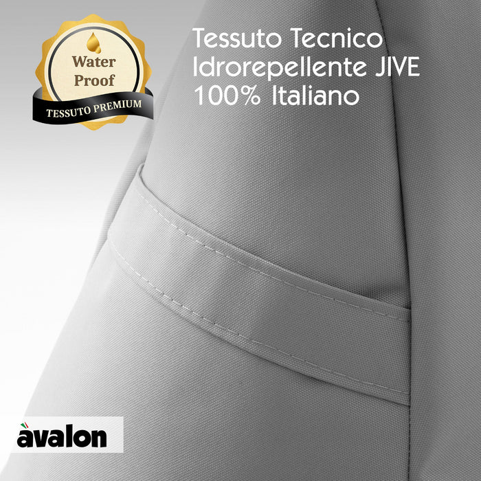 Pouf poltrona sacco Grande con braccioli Ploof, sfoderabile con sacca interna, Avalon in tessuto poliestere Jive per interno Imbottito, Antistrappo, Impermeabile Dim: Ø85 x H90 cm