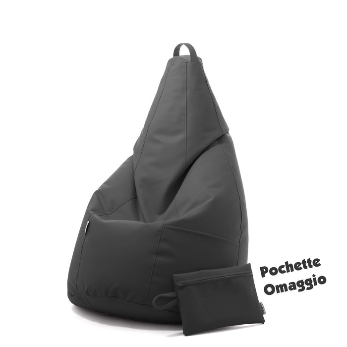 Avalon Pouf Poltrona Sacco Pera in Finta pelle Jazz di Dim. 70x130cm Made in Italy + Pochette Omaggio