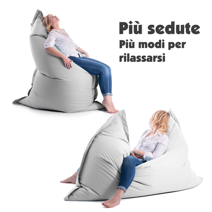 Pouf Cuscino Thin gigante sacca vuota in tessuto antistrappo impermeabile Jive per interno dim.200x140cm