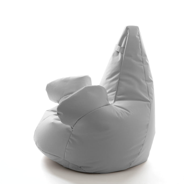 Pouf poltrona sacco Grande con braccioli Ploof, sfoderabile con sacca interna, Avalon in tessuto poliestere Jive per interno Imbottito, Antistrappo, Impermeabile Dim: Ø85 x H90 cm