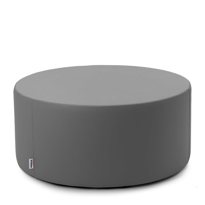 Avalon Tavolino Pouf cilindro rigido Similpelle Mamba Trendy Classe 1-IM Ignifugo per Interno ed Esterno. Dim: Ø90 cm X H40 cm