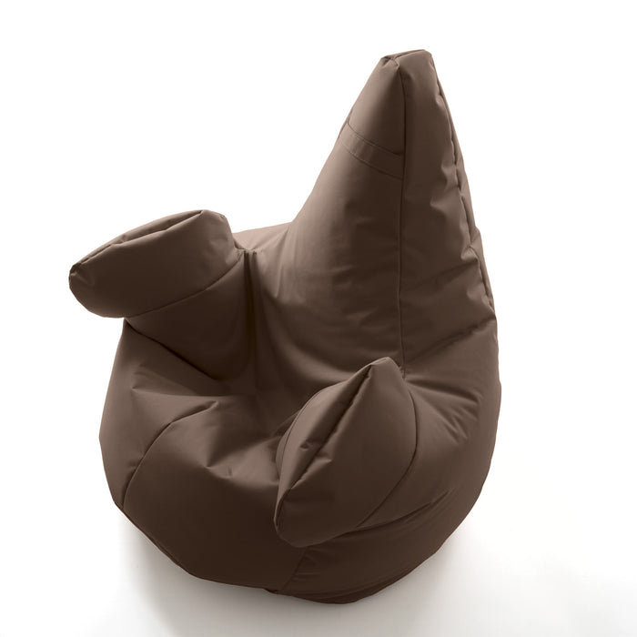 Pouf poltrona sacco Grande con braccioli Ploof, sfoderabile con sacca interna, Avalon in tessuto poliestere Jive per interno Imbottito, Antistrappo, Impermeabile Dim: Ø85 x H90 cm
