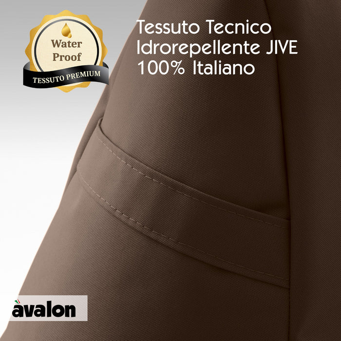 Pouf poltrona sacco Grande con braccioli Ploof, sfoderabile con sacca interna, Avalon in tessuto poliestere Jive per interno Imbottito, Antistrappo, Impermeabile Dim: Ø85 x H90 cm
