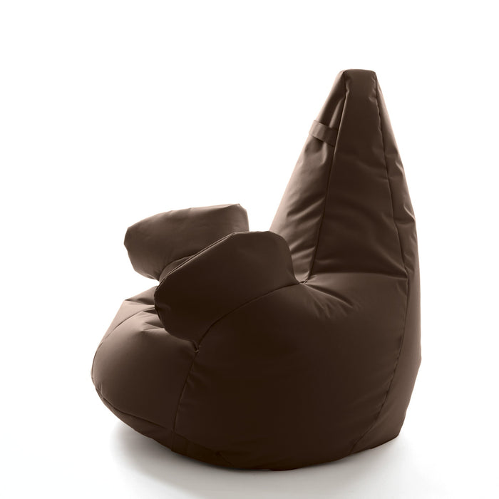 Pouf poltrona sacco Grande con braccioli Ploof, sfoderabile con sacca interna, Avalon in tessuto poliestere Jive per interno Imbottito, Antistrappo, Impermeabile Dim: Ø85 x H90 cm