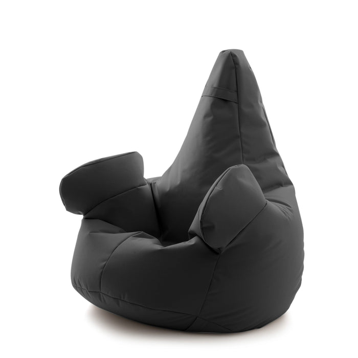 Pouf poltrona sacco Grande con braccioli Ploof, sfoderabile con sacca interna, Avalon in tessuto poliestere Jive per interno Imbottito, Antistrappo, Impermeabile Dim: Ø85 x H90 cm