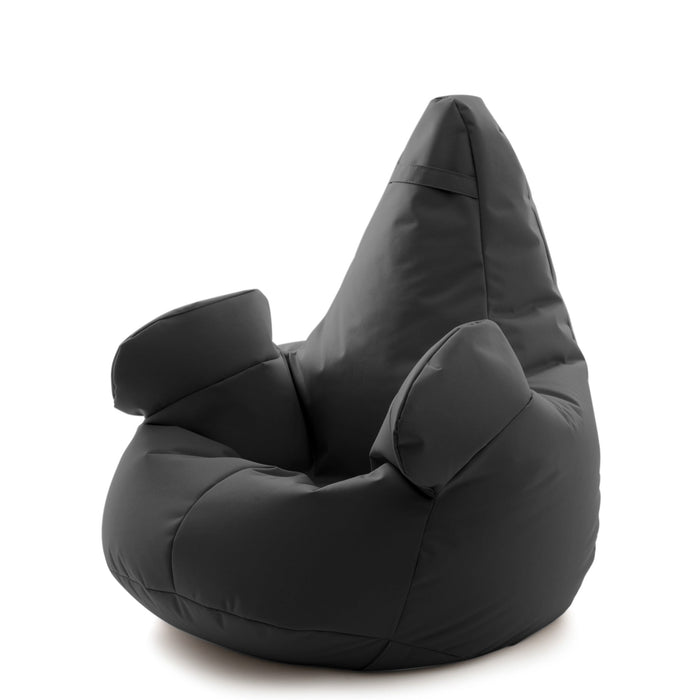 Pouf poltrona sacco Gigante XL con braccioli Ploof, sfoderabile con sacca interna, Avalon in tessuto poliestere Samba per esterno Imbottito, Antistrappo, Impermeabile Dim: Ø95 x H105 cm
