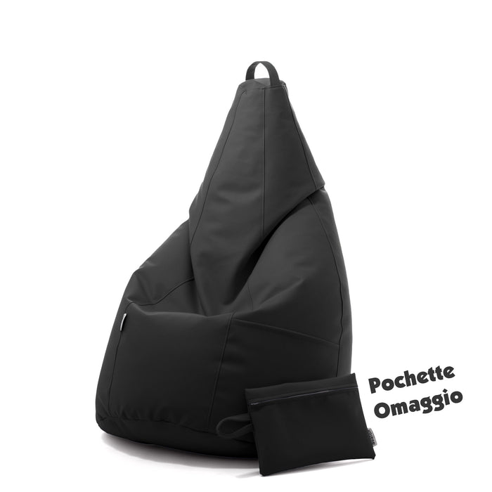 Avalon Pouf Poltrona Sacco Pera in Finta pelle Jazz di Dim. 70x130cm Made in Italy + Pochette Omaggio