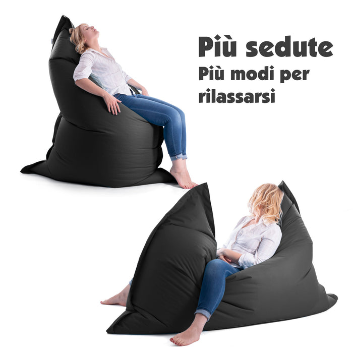 Pouf Cuscino Thin gigante sacca vuota in tessuto antistrappo impermeabile Jive per interno dim.200x140cm