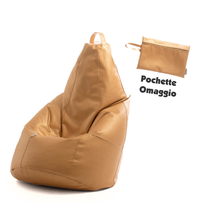 Avalon Pouf Poltrona Sacco Pera in Finta pelle Jazz di Dim. 70x130cm Made in Italy + Pochette Omaggio
