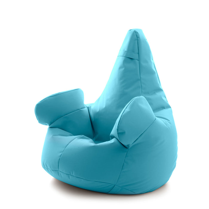 Pouf poltrona sacco Grande con braccioli Ploof, sfoderabile con sacca interna, Avalon in tessuto poliestere Jive per interno Imbottito, Antistrappo, Impermeabile Dim: Ø85 x H90 cm