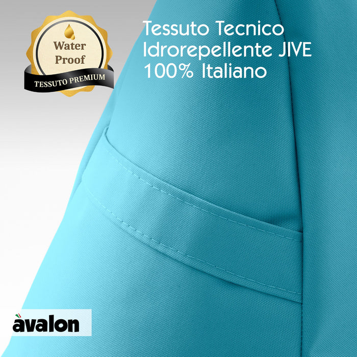 Pouf poltrona sacco Grande con braccioli Ploof, sfoderabile con sacca interna, Avalon in tessuto poliestere Jive per interno Imbottito, Antistrappo, Impermeabile Dim: Ø85 x H90 cm