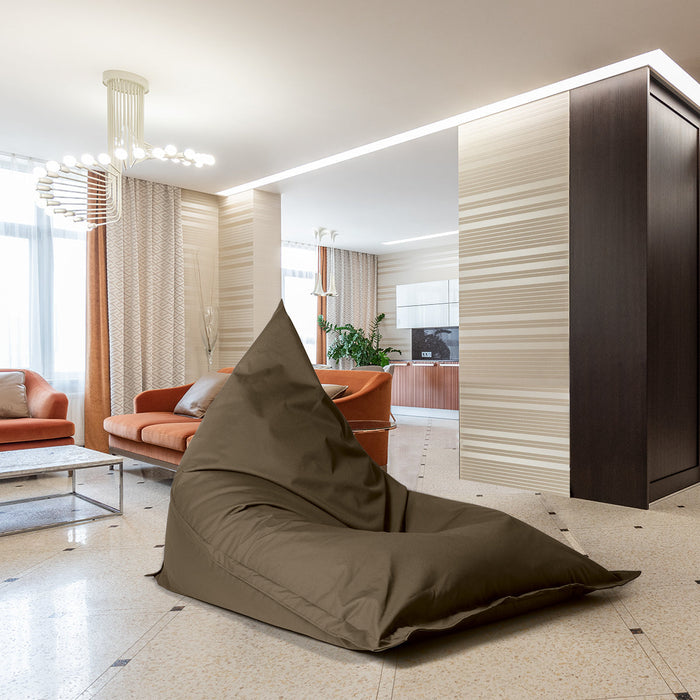 Pouf Shongo grande a forma di triangolo Sfoderabile con sacca interna in tessuto Jive per interno, Antistrappo, Impermeabile, dim: 140x175 cm