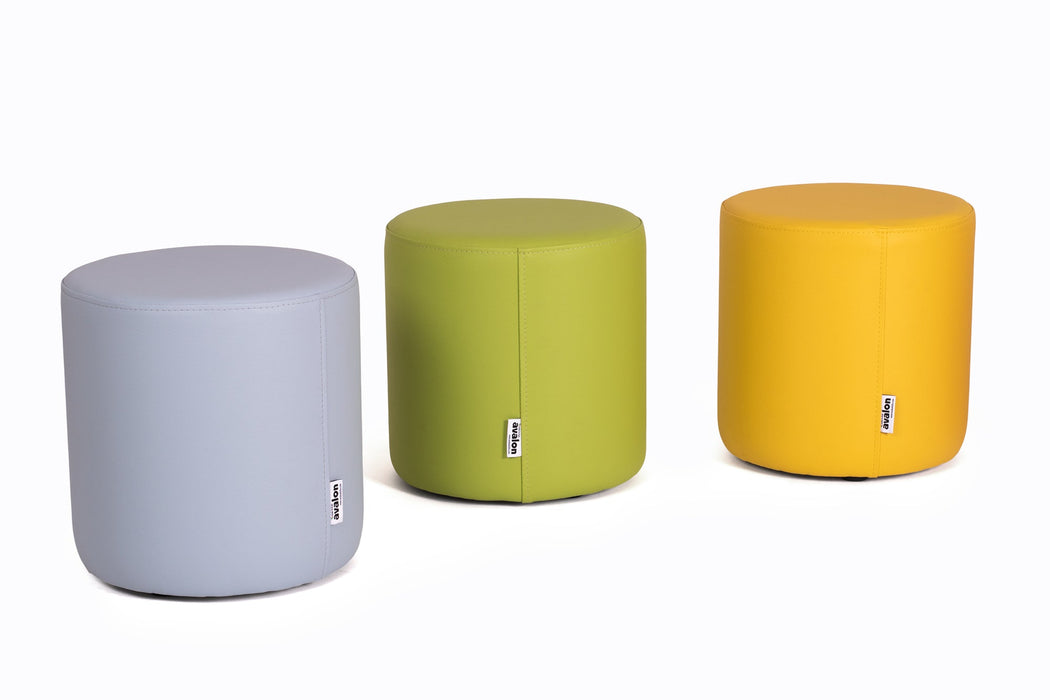 Avalon Pouf Rigido Cilindro Similpelle Mamba Trendy Classe 1-IM Ignifugo per Interno ed Esterno. Dim: Ø35 cm X H35 cm